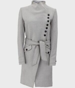 	Women’s Wool Robe Grey Long Coat