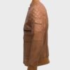  	Men’s Quilted Tan Brown Soft Sheepskin Leather Jacket