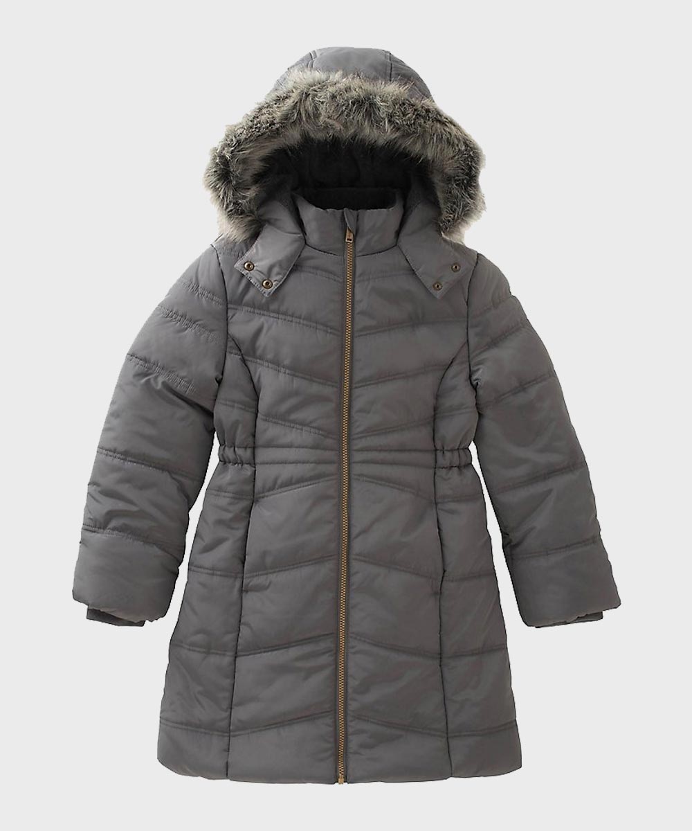 Womens Hooded Grey Puffer Parachute Coat Womens Hooded Grey Puffer Parachute Coat