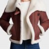  	Julia Brown Sheepskin Shearling Leather Jacket