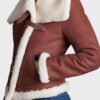  	Julia Brown Sheepskin Shearling Leather Jacket