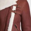  	Julia Brown Sheepskin Shearling Leather Jacket