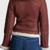  	Julia Brown Sheepskin Shearling Leather Jacket