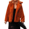  	Yellowstone Beth Dutton Orange Shearling Fur Coat