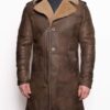  	Brown Morgan-SF aviator Sheepskin Shearling Leather Trench Coat