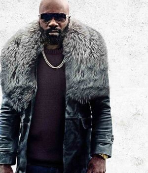  	Black and Blue Darius Fur Coat