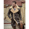  	Jorge-SF Shearling Brown Leather Long Coat