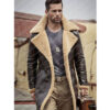  	Jorge-SF Shearling Brown Leather Long Coat