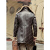  	Jorge-SF Shearling Brown Leather Long Coat