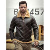  	Taryn Brown Leather Shearling SF Aviator Jacket