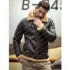  	Taryn Brown Leather Shearling SF Aviator Jacket
