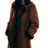  	Monica Dutton Yellowstone Womens Suede Leather Brown Coat