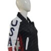 Selena Gomez USA American Flag Leather Jacket Selena Gomez USA American Flag Leather Jacket