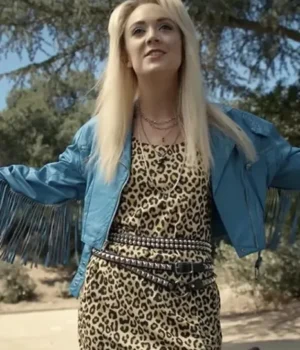  	Billie Lourd American Horror Story Blue Cropped Jacket