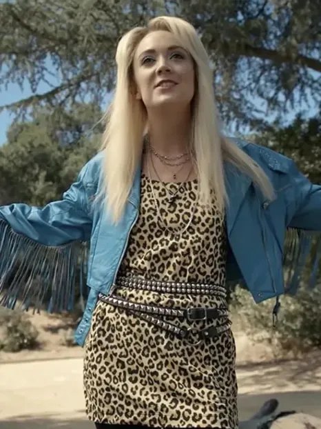 Billie Lourd American Horror Story Blue Cropped Jacket Billie Lourd American Horror Story Blue Cropped Jacket