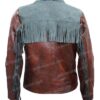  	Maeve Wiley Sex Education Fringe Brown Genuine Leather Jacket