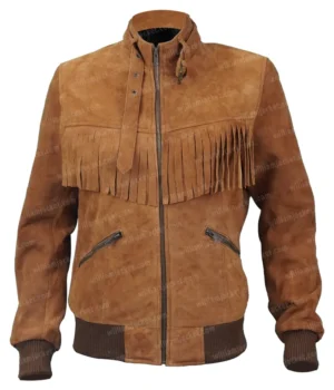  	Annie Marks Fringe Good Girls Brown Suede Leather Jacket