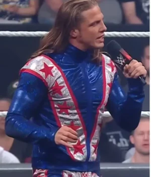  	Matt Riddle WWE Raw Blue Satin Jacket