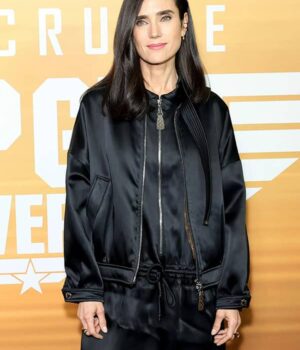  	Jennifer Connelly Top Gun Maverick Premiere Black Jacket