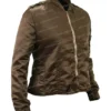 Jennifer Connelly Top Gun Maverick Satin Cropped Bomber Jacket Jennifer Connelly Top Gun Maverick Satin Cropped Bomber Jacket