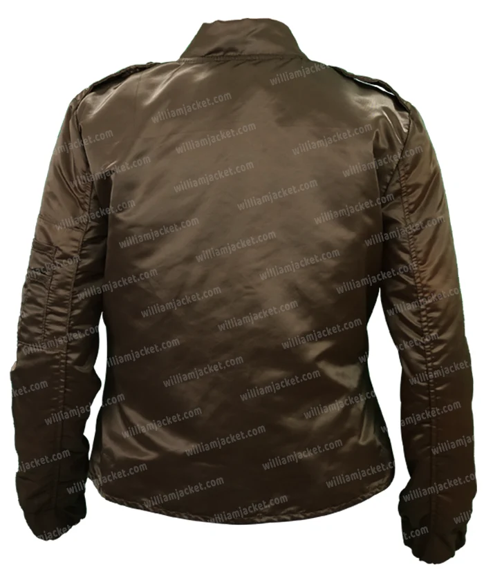 Jennifer Connelly Top Gun Maverick Satin Cropped Bomber Jacket Jennifer Connelly Top Gun Maverick Satin Cropped Bomber Jacket