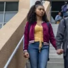  	On My Block Monse Finnie Maroon Bomber Jacket