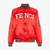  	The Kid Laroi Red Letterman Varsity Bomber Jacket