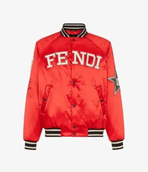  	The Kid Laroi Red Letterman Varsity Bomber Jacket
