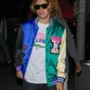  	The Kid Laroi Blue and Green Varsity Bomber Jacket