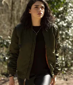  	The Protector Zeynep Erman Green Bomber Jacket