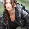 	The Hunger Games Jennifer Lawrence Black Hooded Jacket