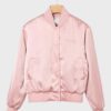  	Lily Collins Emily In Paris Emily Cooper Pink Bomber Jacket