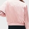 Lily Collins Emily In Paris Emily Cooper Pink Bomber Jacket Lily Collins Emily In Paris Emily Cooper Pink Bomber Jacket