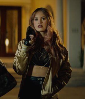  	Debby Ryan Night Teeth Golden Bomber Jacket