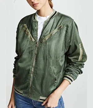  	You S02 Love Quinn Green Bomber Jump Jacket