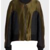  	Killing Eve Villanelle Rib-Knitted Collar Green Fleece Jacket