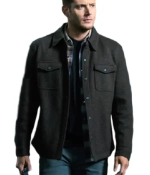  	Supernatural Dean Winchester Black Wool Trucker Jacket