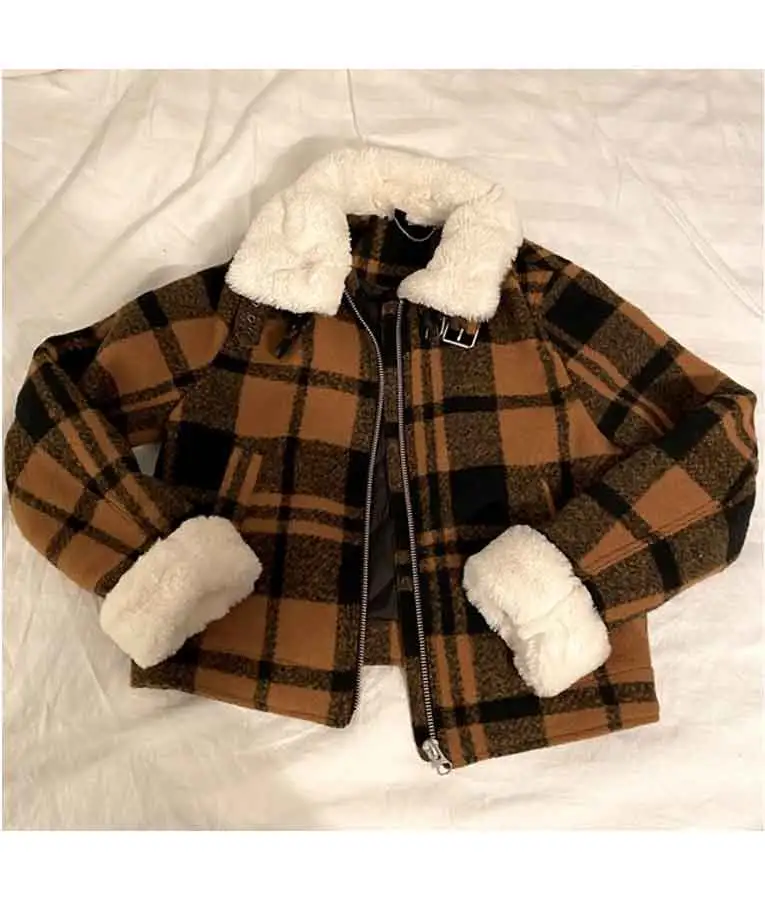High School Musical Nini Sherpa Plaid Jacket High School Musical Nini Sherpa Plaid Jacket