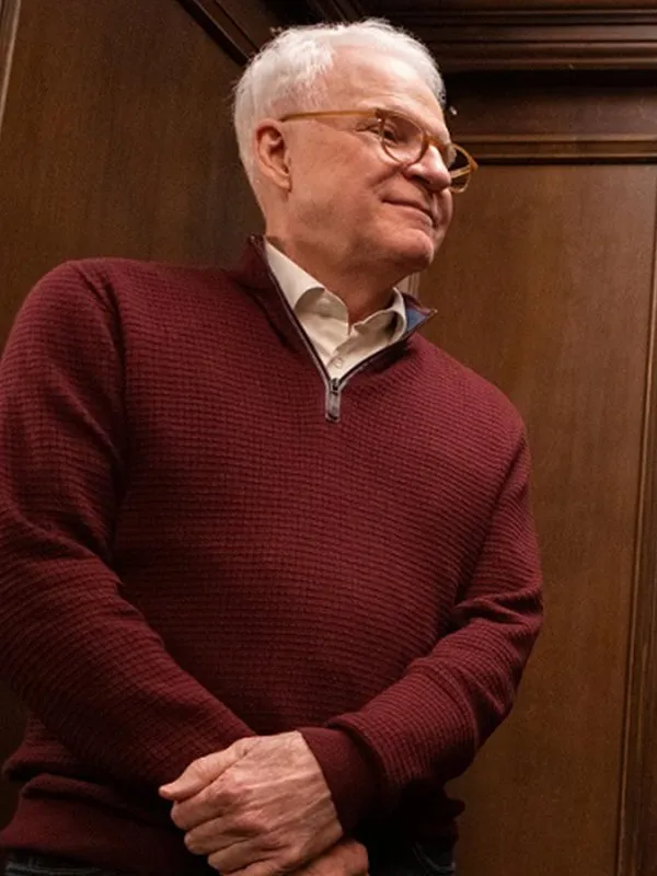 Steve Martin Only Murders in the Building S02 Red Wool Jacket Steve Martin Only Murders in the Building S02 Red Wool Jacket