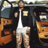 	Rapper Fredo Bang 4’s up College Style Black Varsity Jacket
