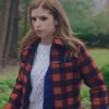  	Love Life Darby Carter Red Wool Plaid Jacket