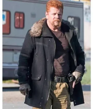  	The Walking Dead Abraham Ford Black Fur Collar Jacket