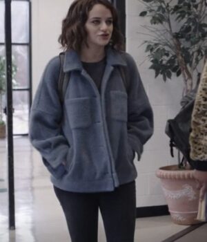  	Joey King The In Between Grey Wool Jacket