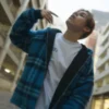  	The Kid Laroi Always Do Overshirt Blue Flannel Jacket