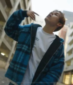  	The Kid Laroi Always Do Overshirt Blue Flannel Jacket