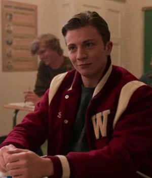  	I Am Not Okay With This Brad Lewis Red Varsity Jacket