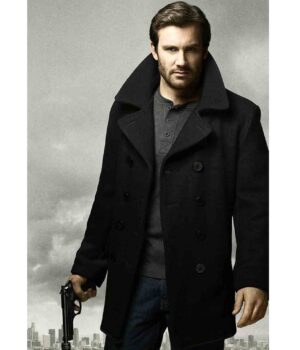  	Taken Bryan Mills Black Wool Peacoat