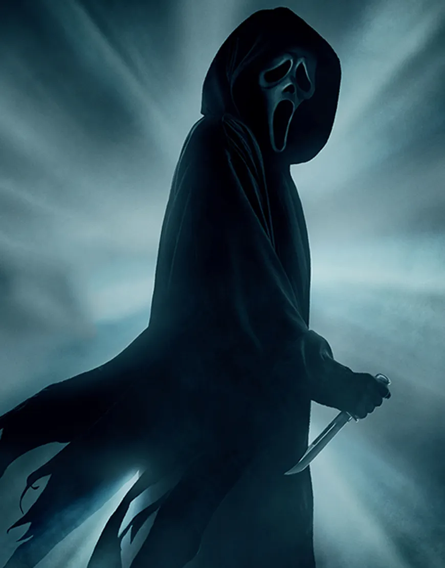 Scream 2022 Movie Ghost Black Wool Hooded Coat Scream 2022 Movie Ghost Black Wool Hooded Coat