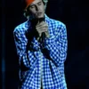  	Justin Bieber AMA 2020 Blue Checked Jacket