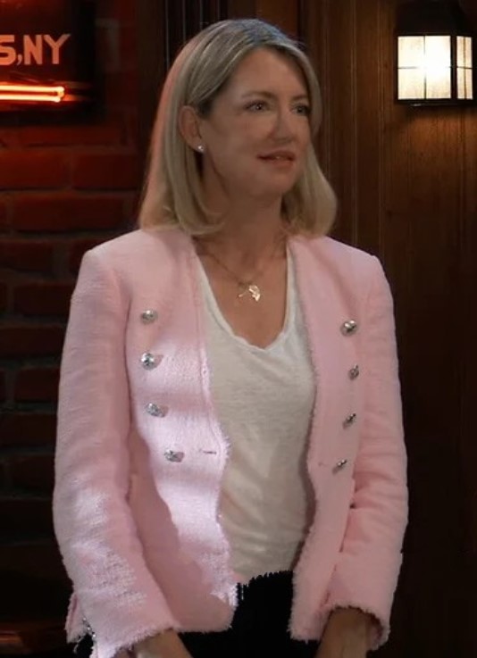 General Hospital Nina Reeves Pink Tweed Blazer Jacket General Hospital Nina Reeves Pink Tweed Blazer Jacket